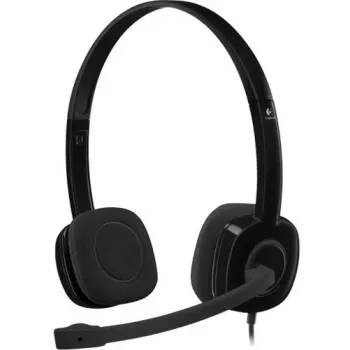 Logitech H151 Stereo-Headset mit geräuschunterdrückendem Mikrofon, kabelgebunden, schwarz