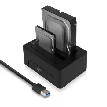ACT 2,5 Zoll und 3,5 Zoll SATA Dual-HDD/SSD-Dockingstation, USB 3.2 Gen1