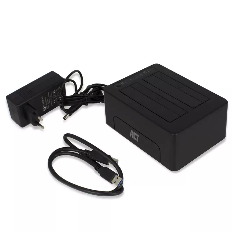 ACT AC1504 Dual-HDD-Docking-Station, USB 3.2 Gen 1, Schwarz
