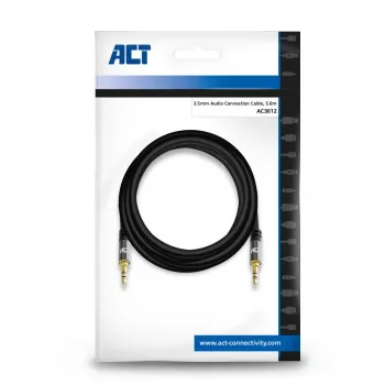 ACT 5 Meter hochwertiges Stereo-Audio-Verbindungskabel 3,5 mm Klinke Stecker - Stecker