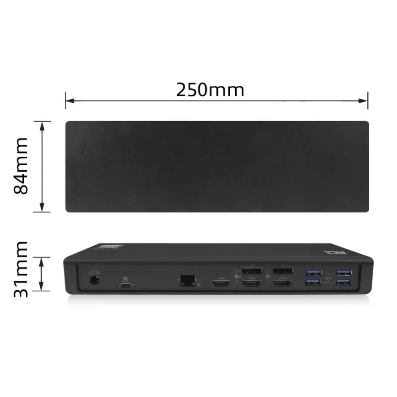 ACT USB-C Docking Station 4K, für 2 oder 3 HDMI/DisplayPort-Monitore, DisplayLink