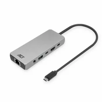ACT USB-C 4K / 8K 30Hz Dockingstation für 1 HDMI-Monitor, 2,5 Gigabit Ethernet, USB-C 10Gbps, USB-A 10Gbps, 3,5mm Audio, PD-Durchschleifung