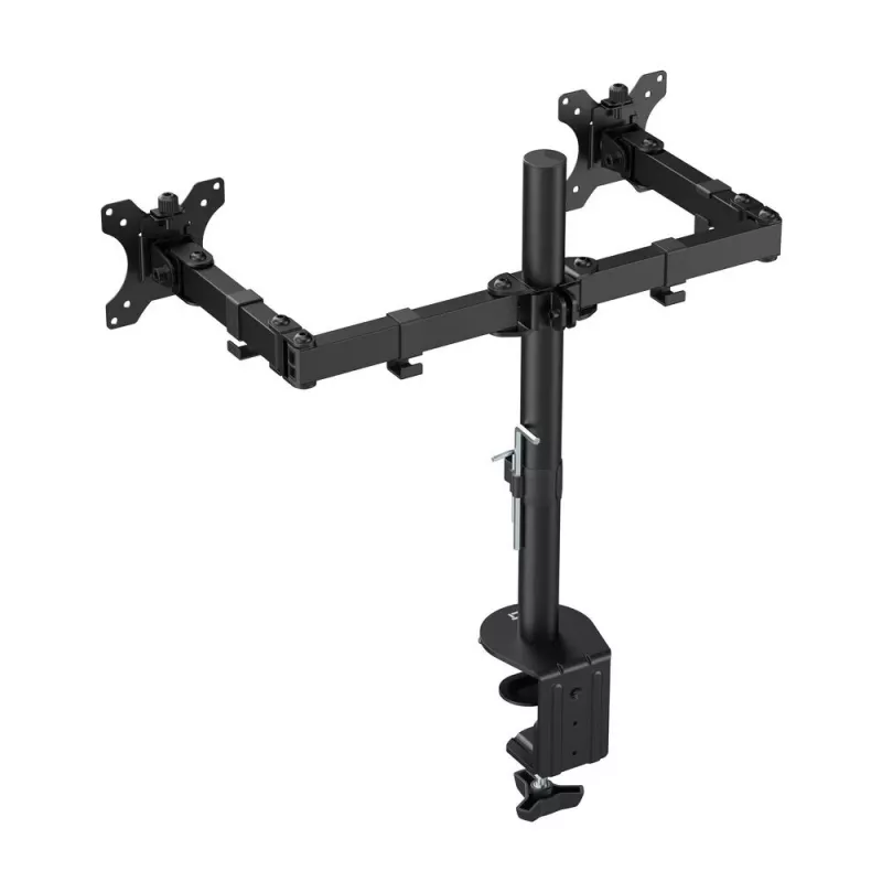 ACT AC8302 Dual-Monitor-Tischhalterung, bis 32 Zoll, Klemme/Durchschraubbefestigung, Schwarz