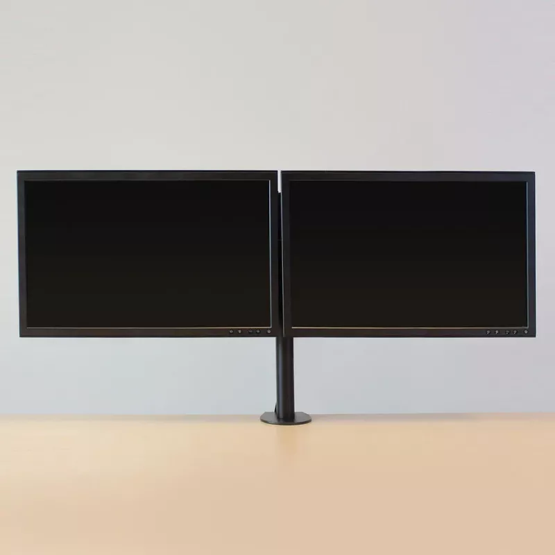 ACT AC8302 Dual-Monitor-Tischhalterung, bis 32 Zoll, Klemme/Durchschraubbefestigung, Schwarz
