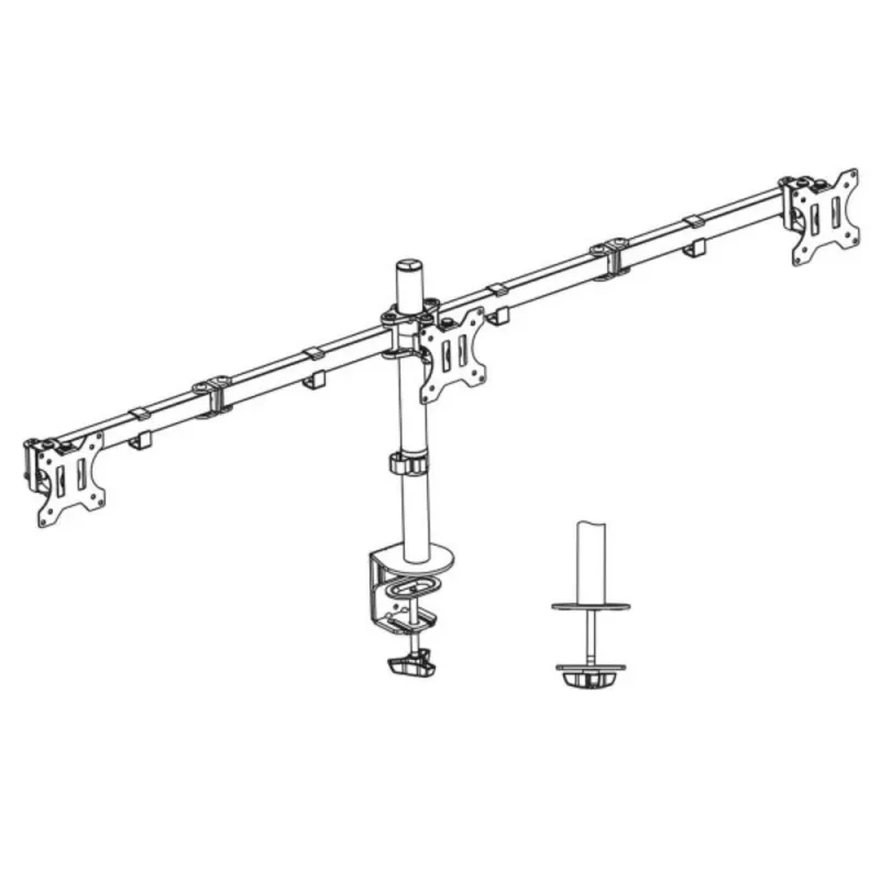 ACT AC8303 Triple-Monitor-Tischhalterung, bis 27 Zoll, Klemme/Durchschraubbefestigung, Schwarz