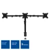 ACT AC8303 Triple-Monitor-Tischhalterung, bis 27 Zoll, Klemme/Durchschraubbefestigung, Schwarz