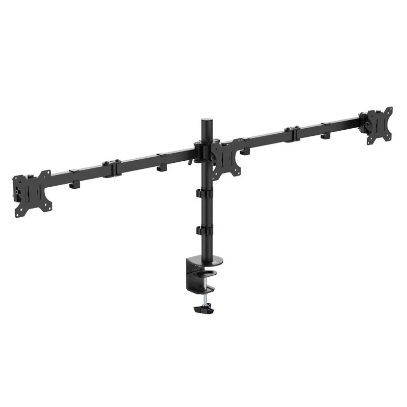 ACT AC8303 Triple-Monitor-Tischhalterung, bis 27 Zoll, Klemme/Durchschraubbefestigung, Schwarz