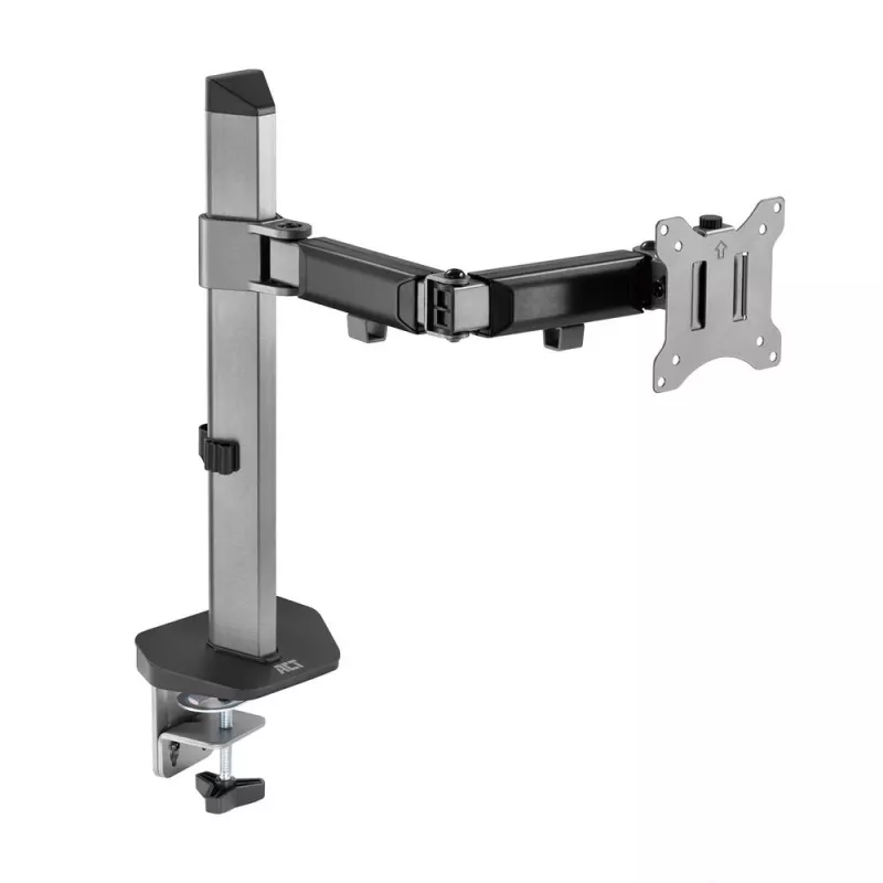 ACT AC8335 Einzelmonitor-Tischhalterung bis 32 Zoll, Klemme/Bolzen, Silber