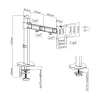ACT AC8335 Einzelmonitor-Tischhalterung bis 32 Zoll, Klemme/Bolzen, Silber