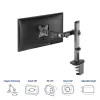 ACT AC8335 Einzelmonitor-Tischhalterung bis 32 Zoll, Klemme/Bolzen, Silber