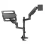 ACT AC8341 Einzelmonitorarm mit Laptophalterung Office Premium, Gasfeder, Stangenmontage