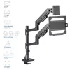ACT AC8341 Einzelmonitorarm mit Laptophalterung Office Premium, Gasfeder, Stangenmontage