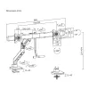 ACT Monitorarm 32 Zoll Büro Premium, Gasfeder, Querstange, 2 Monitore