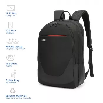 Backpack ACT Suburb für Laptops bis 15,6 Zoll aus recyceltem Kunststoff