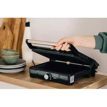 Kontaktgrill AENO EG2 — 2000 W, rechteckig, Edelstahl/Schwarz, 345×327 mm