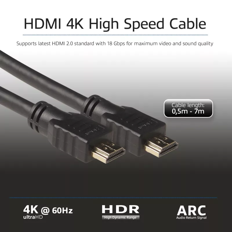 ACT 2 Meter High-Speed-Kabel v2.0 HDMI-A-Stecker - HDMI-A-Stecker (AWG30)
