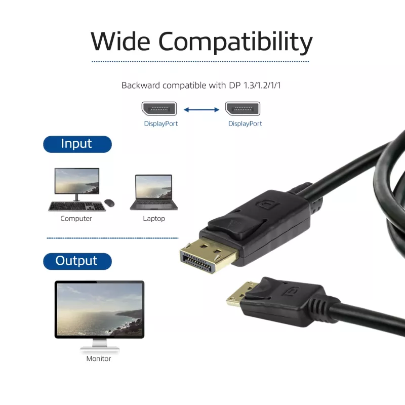 ACT 2 Meter DisplayPort 1.4 Kabel 8K Stecker – Stecker