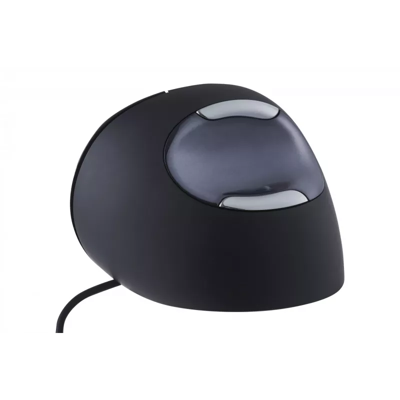 BakkerElkhuizen Evoluent D Large, Rechtshänder, Vertikales Design, Laser, USB Typ-A, 3200 DPI, Schwarz, Grau, Silber