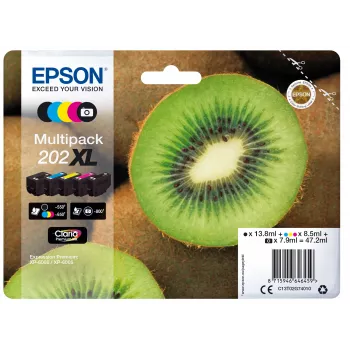 Epson Kiwi Multipack 5 Farben 202XL Claria Premium Tinte