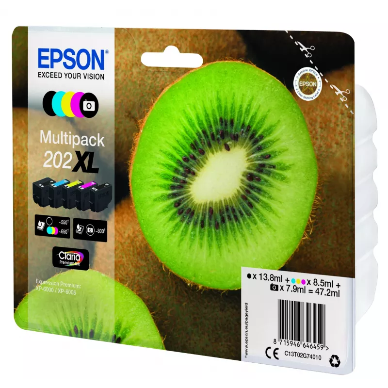 Epson Kiwi Multipack 5 Farben 202XL Claria Premium Tinte