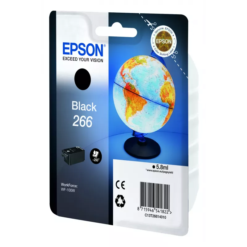 Epson 266 C13T26614020 Tintenpatrone für WorkForce WF-100W, WF-110W, 5,8 ml, Schwarz