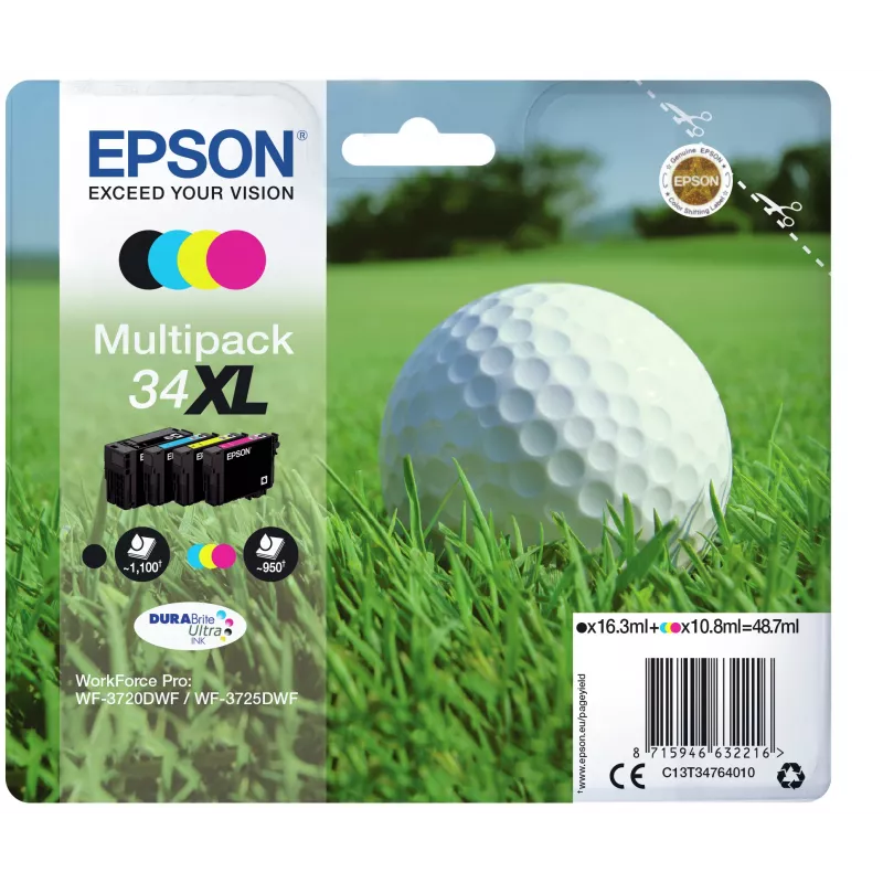 Epson Golf ball Multipack 4-Farben 34XL DURABrite Ultra Tinte