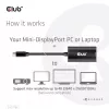Club 3D CAC-1186 aktives Adapterkabel Mini DisplayPort auf HDMI 2.1, 4K 120 Hz, 8K 30 Hz, HDR, 15 cm, Stecker/Buchse