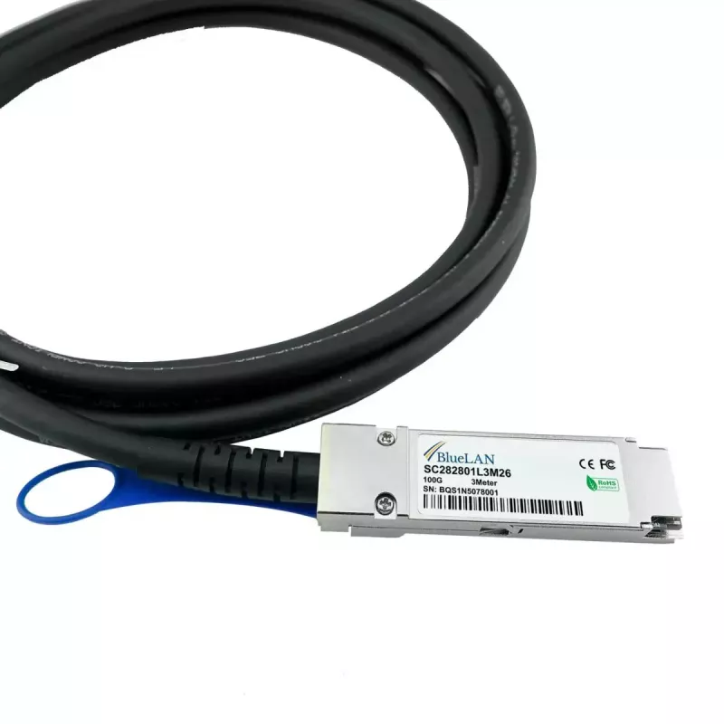 DAC-Kabel BlueOptics EMC DAC-QSFP-100G-1M 1m QSFP28 Schwarz
