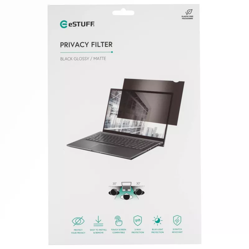 eSTUFF GLBB13294166 Display-Privacy-Filter 33,8 cm (13,3 Zoll) Laptop Rahmenloser Display-Privacy-Filter