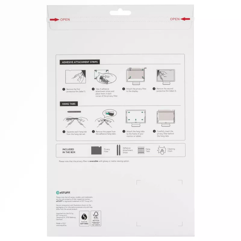 eSTUFF GLBB17339271 Display-Privacy-Filter 43,2 cm (17 Zoll) Rahmenloser Laptop-Display-Privacy-Filter