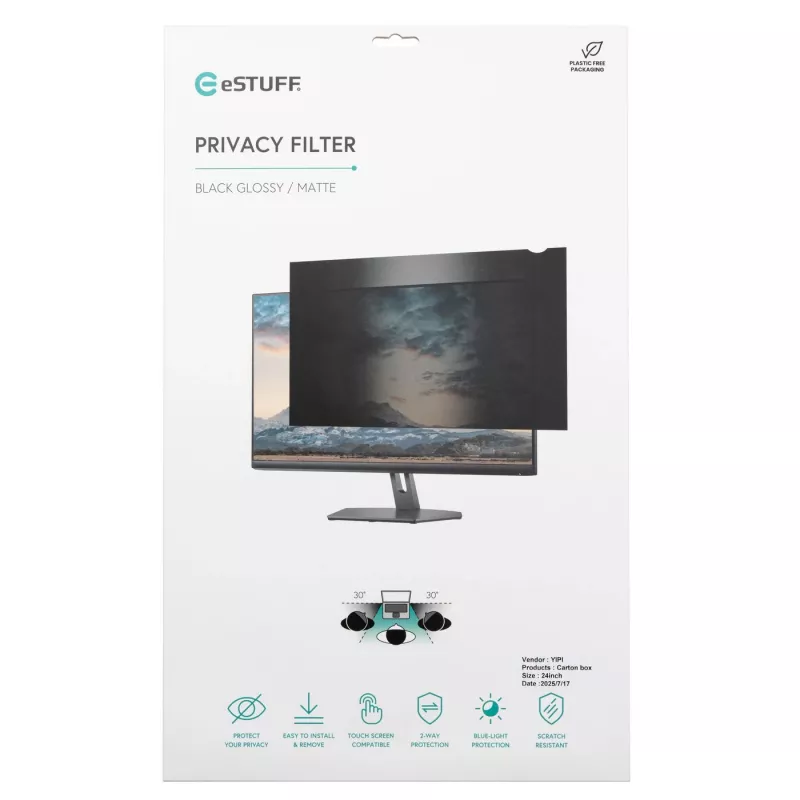 eSTUFF GLBB22474297 Display Privacy Filter 55,9 cm (22 Zoll) Monitor Frameless Display Privacy Filter