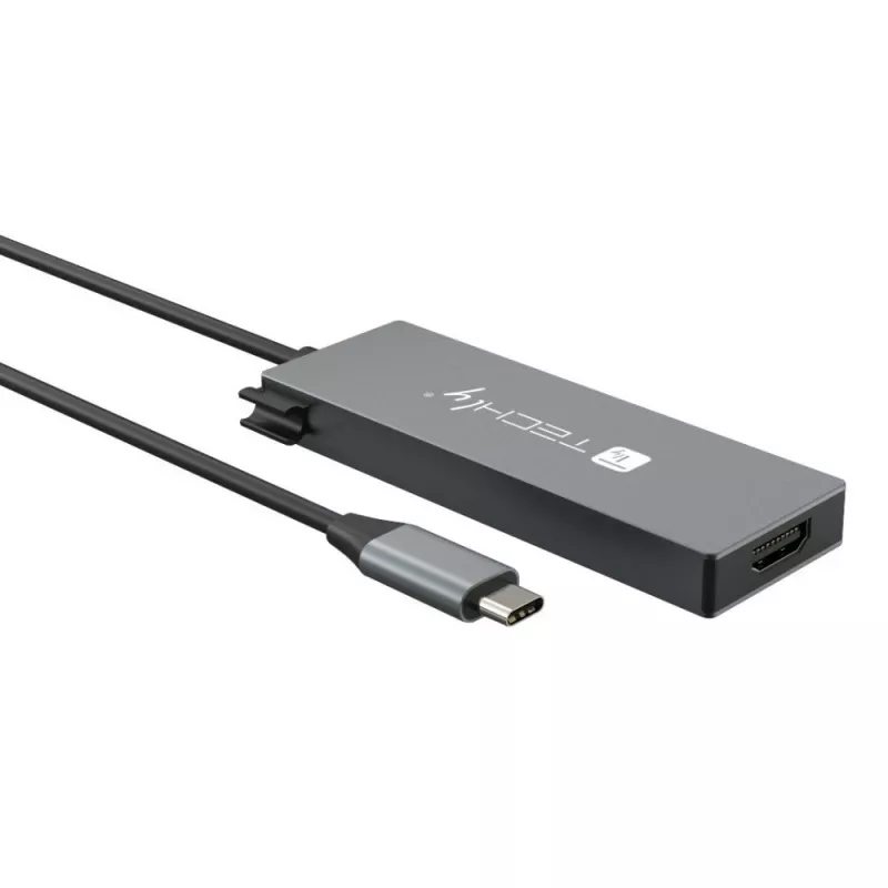 Techly IUSB32C-HUB4HPD USB-C-Hub 4-in-1, USB 3.2 Type-C Dockingstation, 2x USB-A, 1x USB-C, HDMI