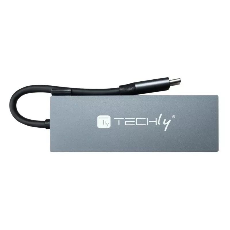 Techly IUSB32C-HUB4HPD USB-C-Hub 4-in-1, USB 3.2 Type-C Dockingstation, 2x USB-A, 1x USB-C, HDMI