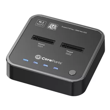 CoreParts MS-CLONER-SATA Speicher-Dockingstation USB 3.2 Gen 2 (3.1 Gen 2) Typ-C Schwarz