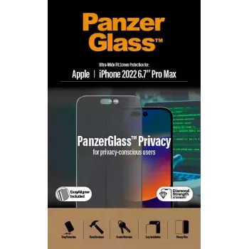 PanzerGlass ® Privacy Screen Protector iPhone 14 Pro Max | Ultra-Wide Fit mit EasyAligner