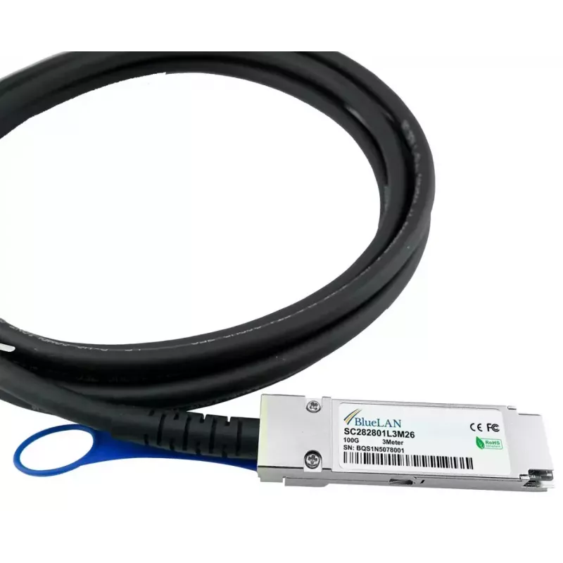 InfiniBand/Glasfaserkabel BlueOptics QSFP28-DAC-2M-PS-BL 2m Stecker/Stecker