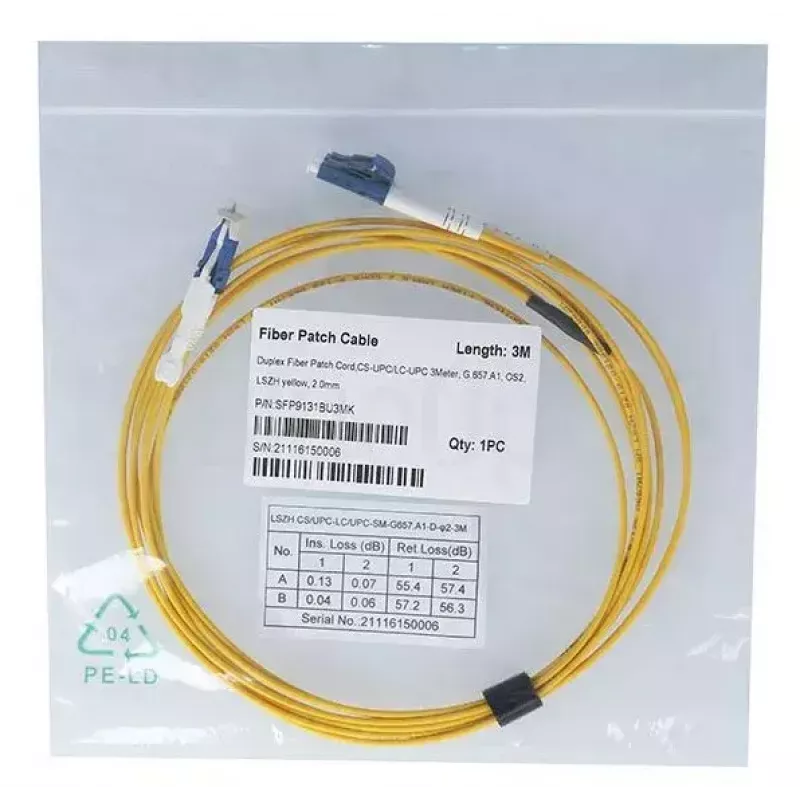 Glasfaserkabel BlueOptics SFP9131BU5MK CS LC OS2 5 m Gelb
