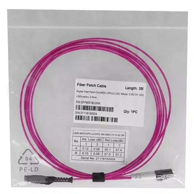 Glasfaserkabel BlueOptics SFP9231FU2MK MDC LC OM4 2 m Magenta