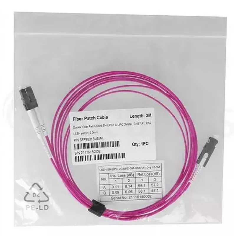 Lichtwellenleiter-Kabel BlueOptics SFP9331FU10MK SN LC OM4 10 m Violett