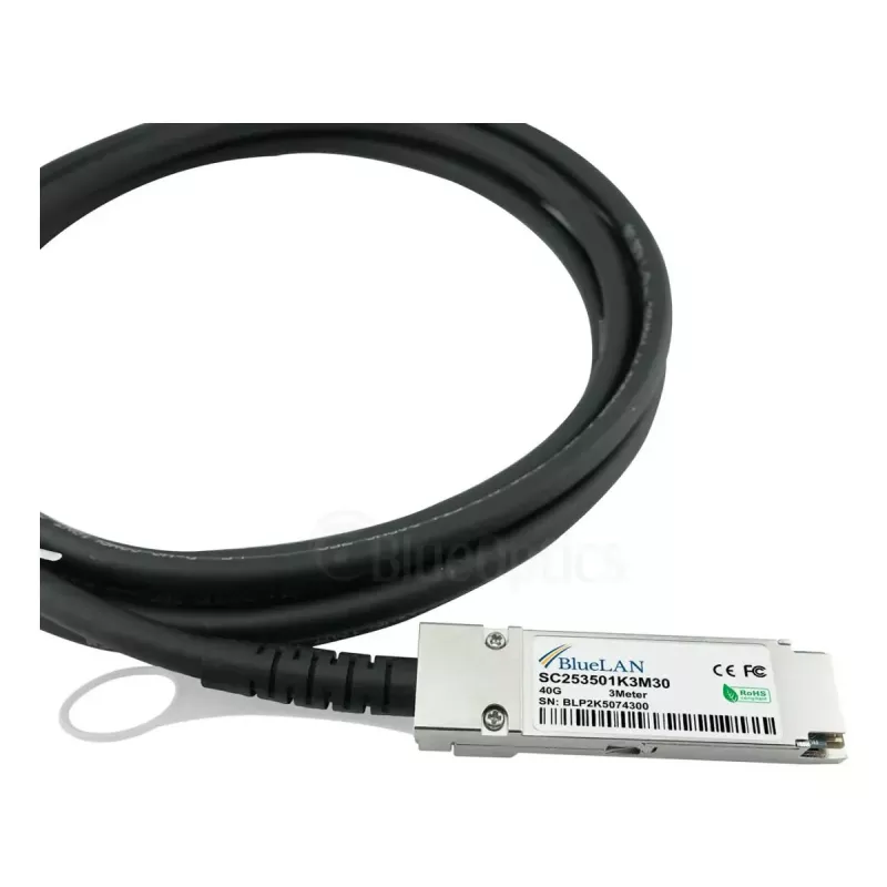 DAC-Kabel BlueOptics X4DACBL3-BL 3m QSFP 4x SFP+ Schwarz