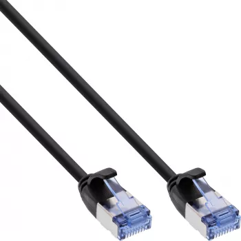 InLine schlank rundes Patchkabel U/FTP Cat.6A schwarz 3m