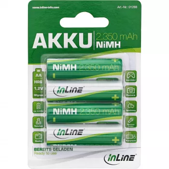 InLine NiMH-Akku, Mignon (AA), 2350 mAh, einsatzbereit