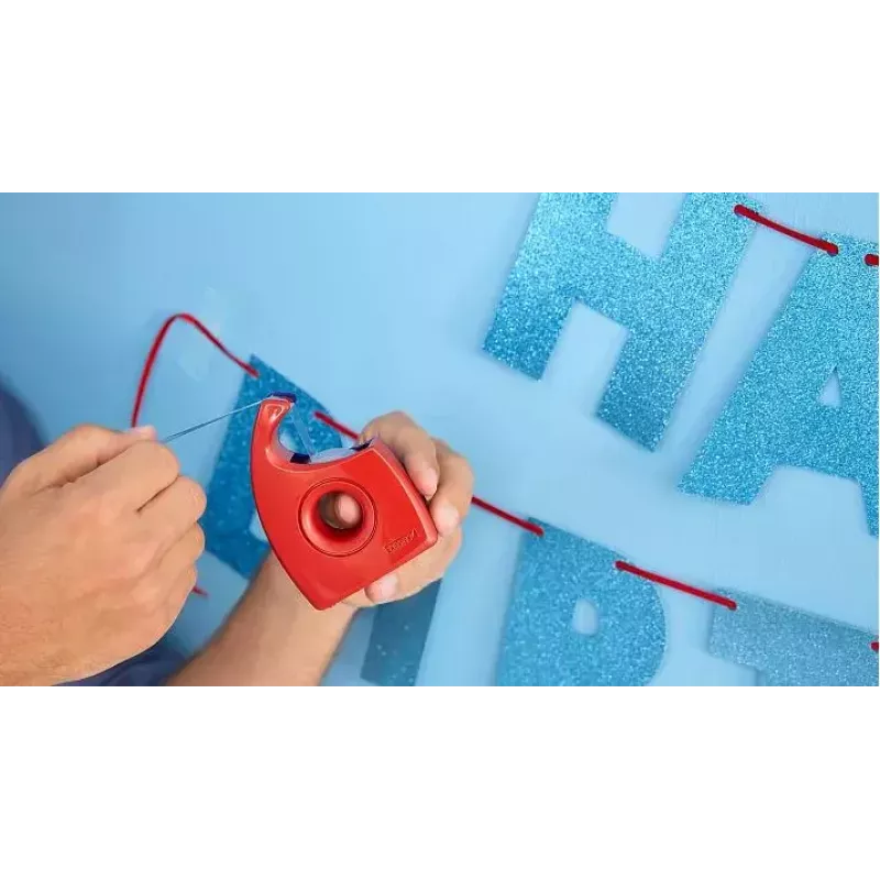 tesa Easy Cut Handabroller, Rot/Blau, für Rollen bis 19 mm x 10 m, leer