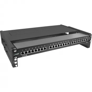 InLine 19 Zoll faltbares Rack, 2HE, 24–40 cm Tiefe, mit Abdeckung, schwarz
