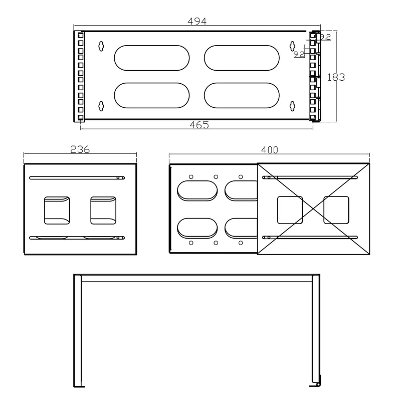 InLine 19 Zoll klappbares Rack, 4U, 24-40 cm Tiefe, schwarz