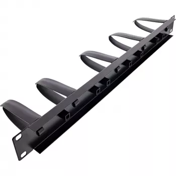 InLine 19-Zoll-Kabelmanagement-Panel, 5 Kunststoffhalterungen abnehmbar, RAL 9005 schwarz