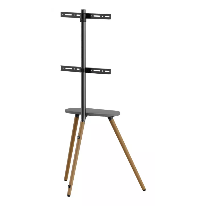 TV-Standfuß InLine 23133W für 43–65 Zoll Bildschirme mit Ablage, freistehender Träger