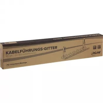 InLine 23190H Kabelmanagement-Raster 60 cm für Untertischmontage, Weiß