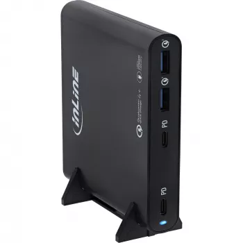 InLine GaN USB-Netzteil, 4-Port, 2x USB-C + 2x USB-A, 120 W, Schwarz (31515B)