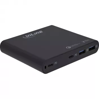 InLine GaN USB-Netzteil, 4-Port, 2x USB-C + 2x USB-A, 120 W, Schwarz (31515B)
